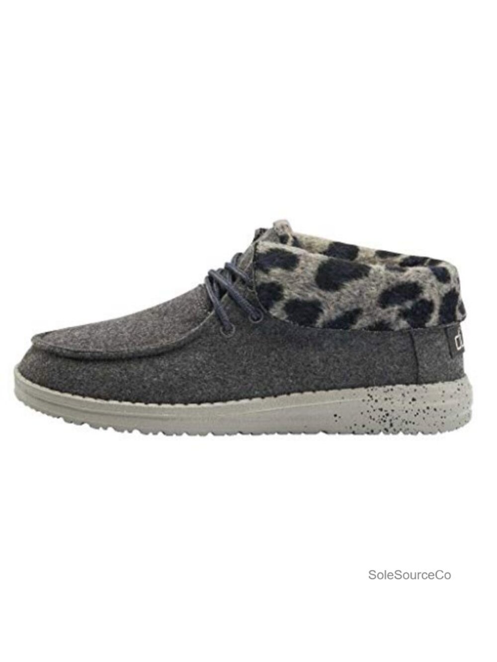 HEYDUDE Women's Britt Lace Up Ankle Boot Faux Fur Comfort
